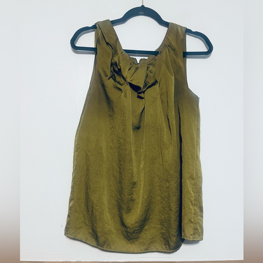 LOFT Olive Green Sleeveless Blouse